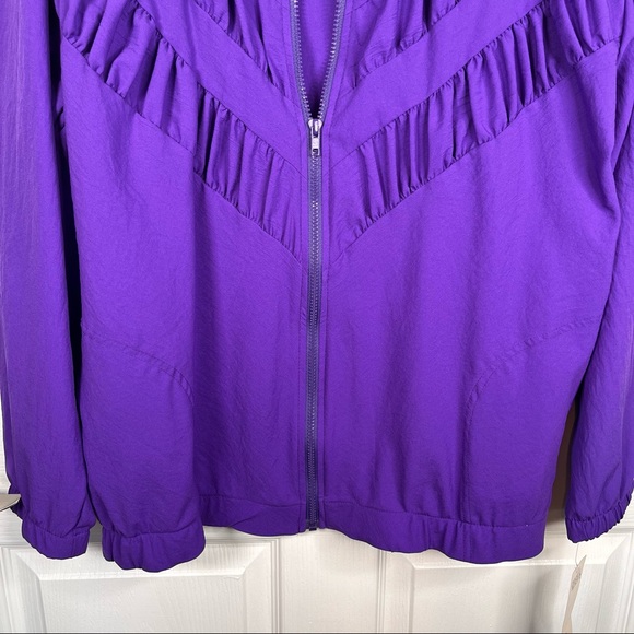 Vintage Teddi Sport Purple Lightweight Jacket Shoulder Pads NWT Sz M - Picture 3 of 12